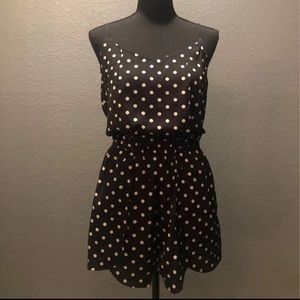Women’s Black and White Polka Dot Romper